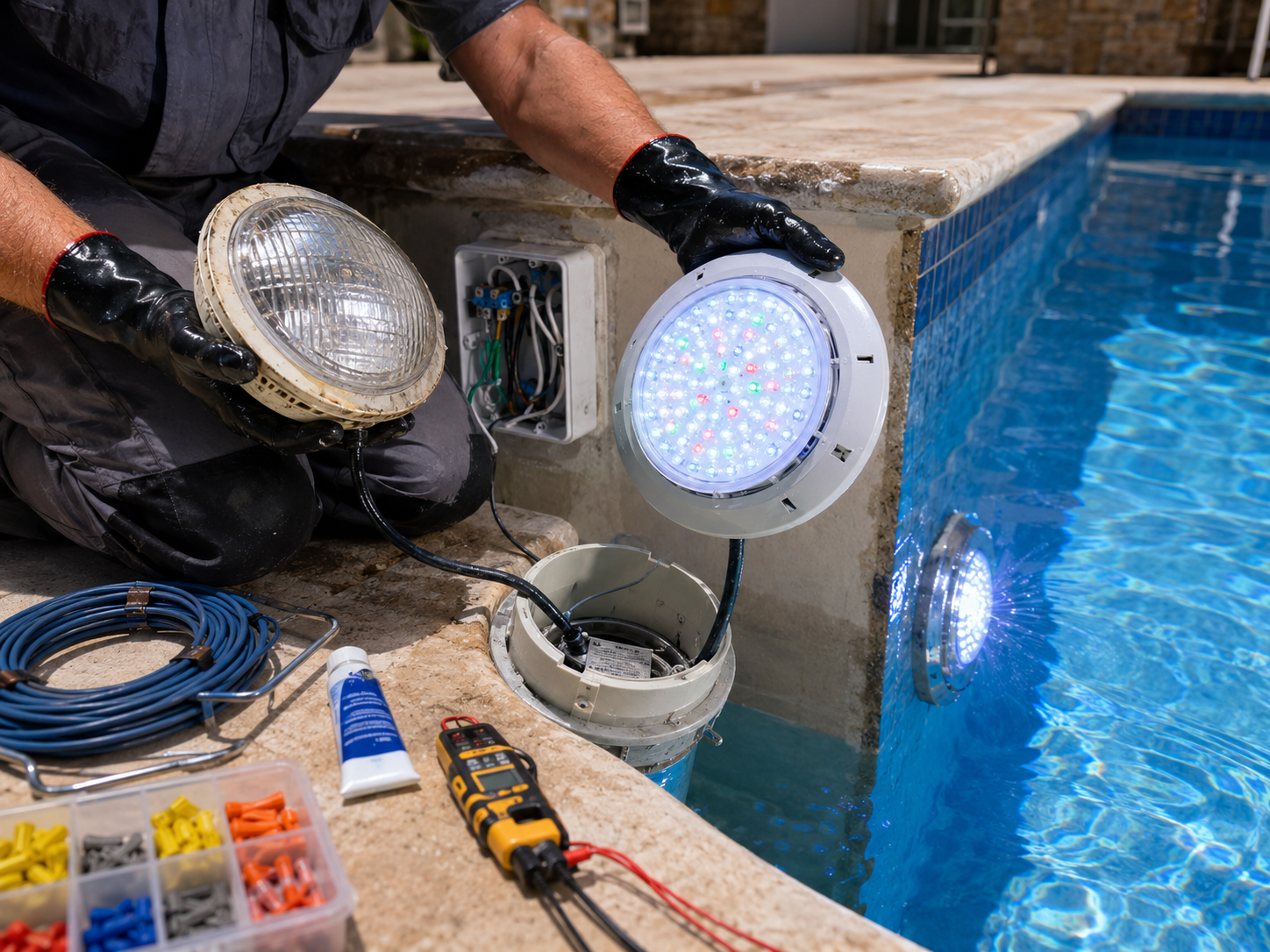 Pool Light Repair in Abu Dhabi - swimming pool service 11