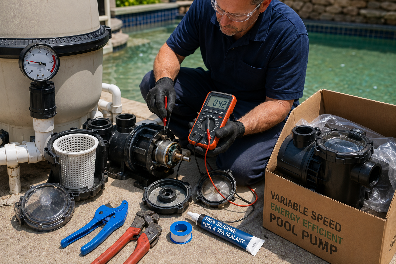 Pool Pump Repair in Abu Dhabi - swimming pool service 8
